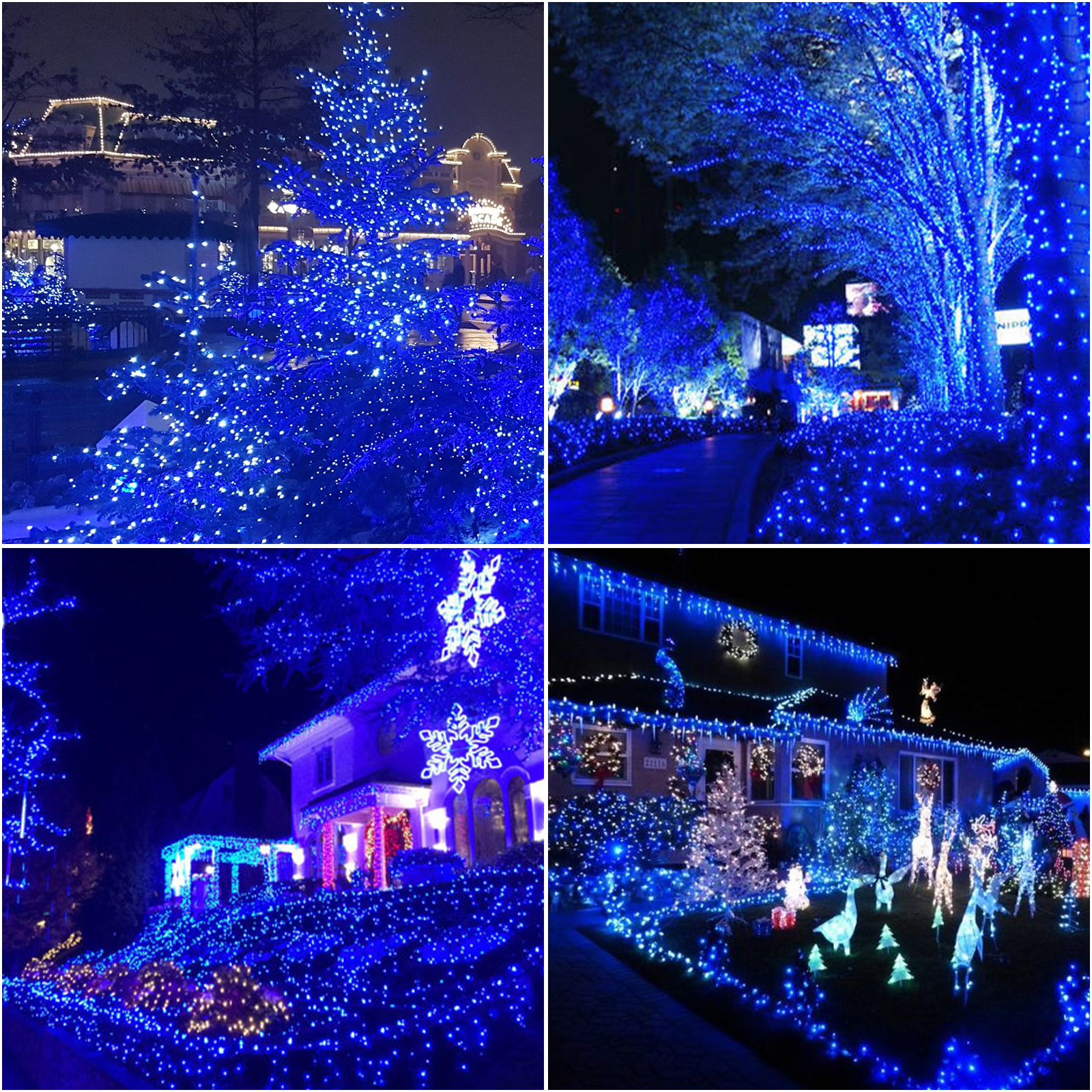 LAMPHOME 33ft Music Christmas Mini Lights,100 LED Fairy Starry String Light Plug in for Indoor Outdoor Xmas Tree Wedding Party Decoration (Blue)