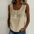 thumbnail image 3 of FchengtaiS Cotton Linen Tank Tops for Women Floral Embroidered U Neck Sleeveless Shirts Summer Casual Loose Boho Blouses, 3 of 6
