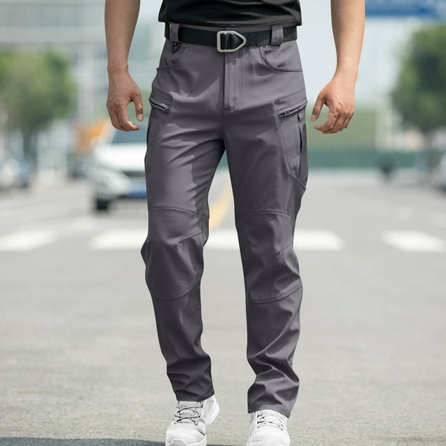 Pantalon de Travail Imperméable pour Homme à Haute Élasticité, Pantalon Cargo à 6 Poches pour la Randonnée et les Activités de Plein Air, Pantalon Tactique Léger Coupe-Vent Extensible pour le Camping, l'Escalade et le Port Quotidien