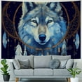 thumbnail image 4 of BCIIG  Blacklight Tapestry Glow In The Dark, Black Light Bohemian Hippie Poster Wall Hanging Boho Totem Native American Wolf Dream Catcher for Bedroom Aesthetic Wall and Room Decor, 40x30inch, 4 of 6