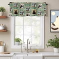 Bears in Frames Valances for Windows, Rustic Cabin Bear Elk Green Wood ...