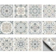 thumbnail image 1 of 36 pegatinas de azulejos vintage grises despegables y pegables de 4 x 4 pulgadas, pegatinas de pared impermeables, desmontables, de PVC, pegatinas decorativas., 1 of 7