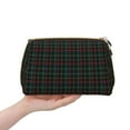 thumbnail image 4 of Picia Buffalo Plaid Dark Green Print Leather Makeup Bag Make Up Bag Travel Toiletry Bag for Her Girlfriend Teacher Teen Girl Gifts, 4 of 8