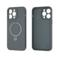 thumbnail image 2 of Ring Kickstand Case for iPhone 15, Liquid Silicone Magnetic Cover Compatible with MagSafe, Anti-Scratches Soft Microfiber Lining Shockproof Slim Phone Case for iPhone 15, Gray, 2 of 8
