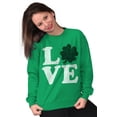 thumbnail image 3 of St Patrick's Day Shamrock Love Women Crewneck Sweatshirt Brisco Brands S, 3 of 6