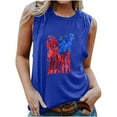 thumbnail image 2 of GaThRRgYP Spring Tops for Women 2025,Summer Tops for Women Clearance under $10,Women's Independence Day Printed Round-neck Tank Tops Loose Tops Blue XL, 2 of 4