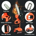 thumbnail image 3 of Ziss 4-Inch+6-Inch Mini Chainsaw Kit with 3 Rechargeable Batteries, Portable Electric Cordless Handheld Chain Saw for Tree Branches, Courtyard, Household and Garden, 3 of 9
