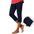 thumbnail image 2 of Aihuaihua Capri Leggings for Women Zipper Leg Plus Size Summer Casaul High Waisted Knee Length Stretchy Workout Yoga Cropped Capris Pants Navy XL, 2 of 8