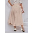 thumbnail image 5 of sicmoss Women's Apricot High Waisted Bohemian Maxi Skirt, Side Slit Flowy with Pockets, 5 of 8