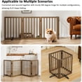 thumbnail image 5 of Smart FENDEE Bamboo Dog Gate Freestanding 4 Panel Pet Gate for Doorways, 2 Support Feet, Black Walnut, 5 of 7