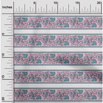 oneOone Cotton Flex Pastel Pink Fabric Leaves & Floral Block Fabric For Sewing Printed Craft Fabric By The Yard 40 Inch Wide