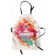 thumbnail image 1 of Quote Apron Summer Holidays Best Tour Lettering with Palm Tree Island Rainbow Colored Image Print, Unisex Kitchen Bib Apron with Adjustable Neck for Cooking Baking Gardening, Multicolor, by Ambesonne, 1 of 3