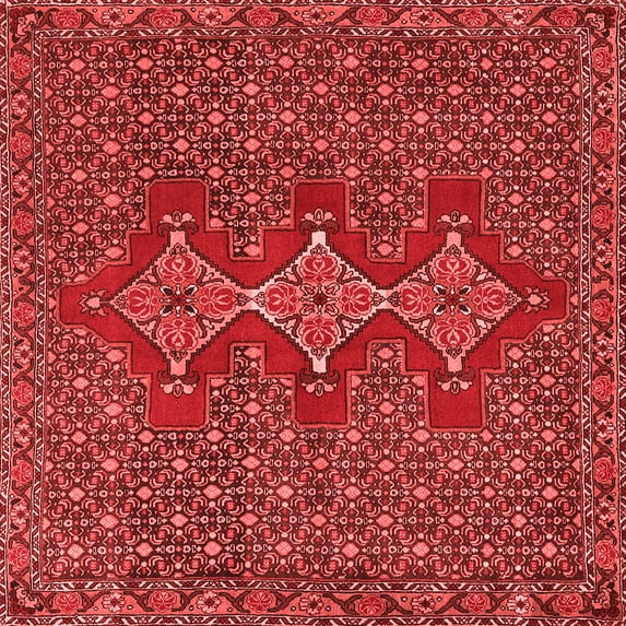 Ahgly Company Indoor Square Persian Red Traditional Area Rugs, 5' Square