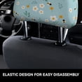 thumbnail image 4 of Kdxio Bee Flower Pattern Print 2 Piece Car Head Rest Covers Set Auto Front/Rear Seats Headrest Cover Universal Fit Most Cars,Sedan, SUV, 4 of 9