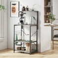 thumbnail image 2 of Bestier 4 Tier Bakers Racks for Kitchens Rack Storage Shelf Cart on Wheels Shelves, Metal and Wood, Industrial Style, Grey, 2 of 8