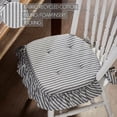 thumbnail image 3 of VHC Brands Chair Pad 16.5x18, Cotton Dining Room, Kitchen Chair Pads, Seat Cushion with Ties, Tucked, Sawyer Mill Black Collection, Rectangle 16.5x18, Country Black, 3 of 4