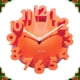 thumbnail image 3 of Reloj de pared digital creativo, decorativo para el hogar, silencioso, para sala de estar (naranja sin batería)., 3 of 5