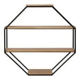 thumbnail image 3 of Kate and Laurel Lintz Octagon Floating Wall Shelf, Rustic Brown 24x24, 3 of 7