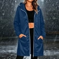 thumbnail image 3 of Maplenight Long Packable Rain Jackets for Women Waterproof Windproof Hoodie Lightweight Long Raincoat for Outdoor Hiking Camping, 3 of 6