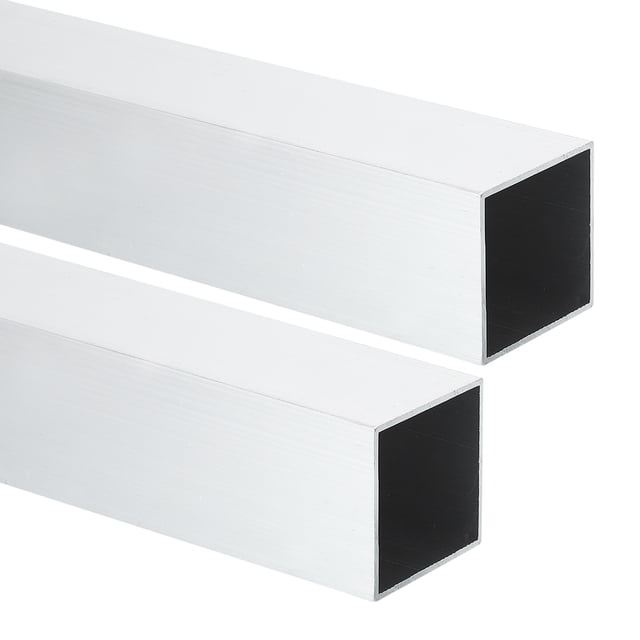 Tubos Cuadrados de Aluminio Uxcell 6063, 1.5"x1.5"x16" Largo 0.04" Grosor de Pared 2pcs
