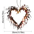 thumbnail image 2 of Corona de corazón Kmbangi con luces, decoración artificial de frutos rojos para puerta de entrada, regalo del día de San Valentín brillar Electrónica, 2 of 4