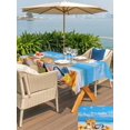 thumbnail image 5 of Outdoor Tablecloth with Umbrella Hole for Patio/Picnic/Party/Camping, Summer Ocean Waterproof Table Cloth Rectangle Table Cover Washable, Sea Beach Flip Flops Conch Flowers Sky Blue (54"x 80"), 5 of 8