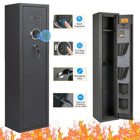 Mutak 2-3 Gun Safe 3 Ways Quick Access Digital Gun Safe Gun Storage Cabinet for Shotguns with Inner Cabinet Shotgun Safe with Backlit Keypad Mute Function Alarm & LED Light