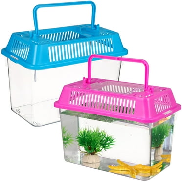 Mini Portable Fish Tank Reptisoil Terrarium Small Plastic Container Handheld Reptile Habitat Child