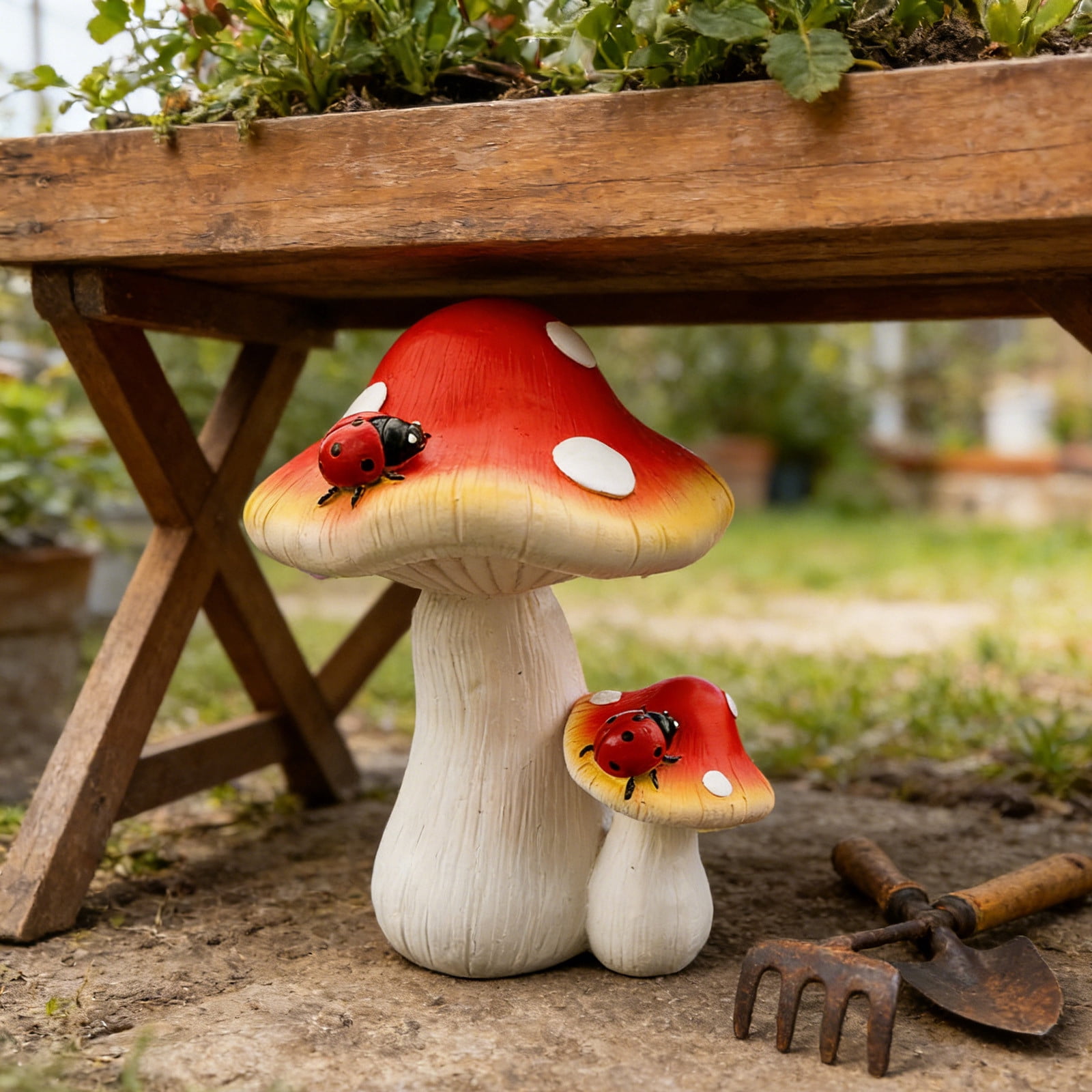 Outdoor Garden Mushroom Statues, Resin Creative Landscape Sculpture Decoration, Yard Lawn Pond Ornament, Garden Landscape Ornaments, Lawn Garden Statue flora Pots Decor