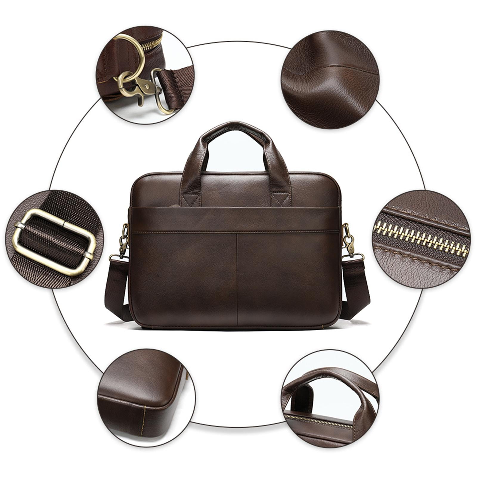 Briefcases for Men Business Leather Bag Leather Briefcase for Men for School Brown