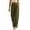*Army Green, variant on Women's Linen Boho Lace Cutout Wide Leg Pants with Drawstring ,Casual Summer Long Trousers Pink,Women's Plus L