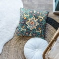 thumbnail image 6 of Ethnic Pillow Covers, Blue Bohemian Ethnic Pattern Outdoor Decorative 16x16inch Throw Pillows Suitable Indoor, Carpet Pattern Decor Cushion Cover Home Linen Pillowcase for Couch, 6 of 6
