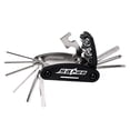 thumbnail image 2 of All-in-One Bicycle Repair Kit with 16-Function Multitool, 3 Tire Levers, 6 Patch Kits, Metal Rasp & PU Leather Saddle Bag – Portable 1.2L Capacity Seat Pack for Cycling Maintenance & Emergency Fixes, 2 of 5