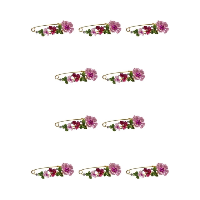 Jumpingount Broche de flor de cristal para novia, broche de pecho estético para boda, joyería de aniversario, regalo para esposa, accesorios para Rojo 10piezas
