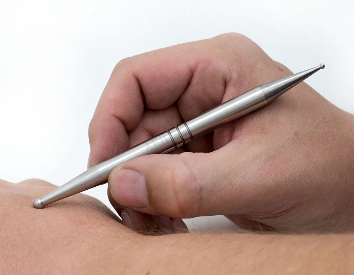 AFH Stainless Steel Massage Stick therapy pen for acute pain relief. Includes box, size fine