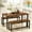 Dining table-brown, variant on HomePerch 3-Piece Bar Table Set with 2 PU Leather Bar Stools, Square Bistro Pub Table with Backrest for Kitchen, Small Space, Brown