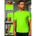 thumbnail image 4 of Mens High Visibility UPF50+ Lightweight Basic Gyming Run T-Shirt for Men Skyline Neon Green (S), 4 of 5