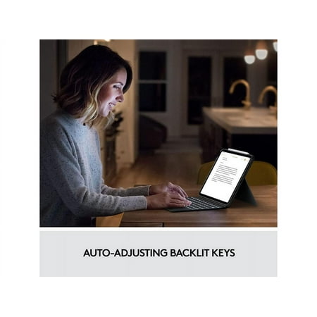 Logitech - Combo Touch Keyboard Folio for Apple iPad Air 10.9" (5th & 4th Gen) with Detachable Backlit Keyboard - Oxford Gray