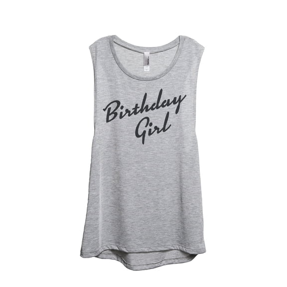 Thread Tank Birthday Girl Women's Sleeveless Muscle Tank Top Sport Grey Small