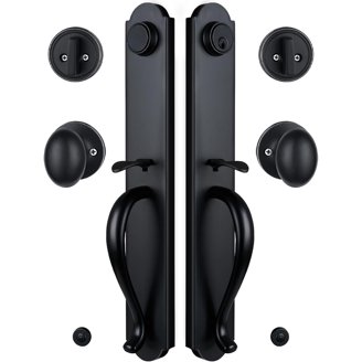 Poignée De Porte Weslock Xanthis – Levier Moderne, Noir Mat, Entrée à Clé, Réversible