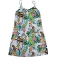 thumbnail image 1 of Anuschka Robe Nuisette Imprimée pour Femmes - Collection de Vêtements de Nuit en Poly Soie 100 % Recyclée - Jungle Queen Ivoire, L, 1 of 5