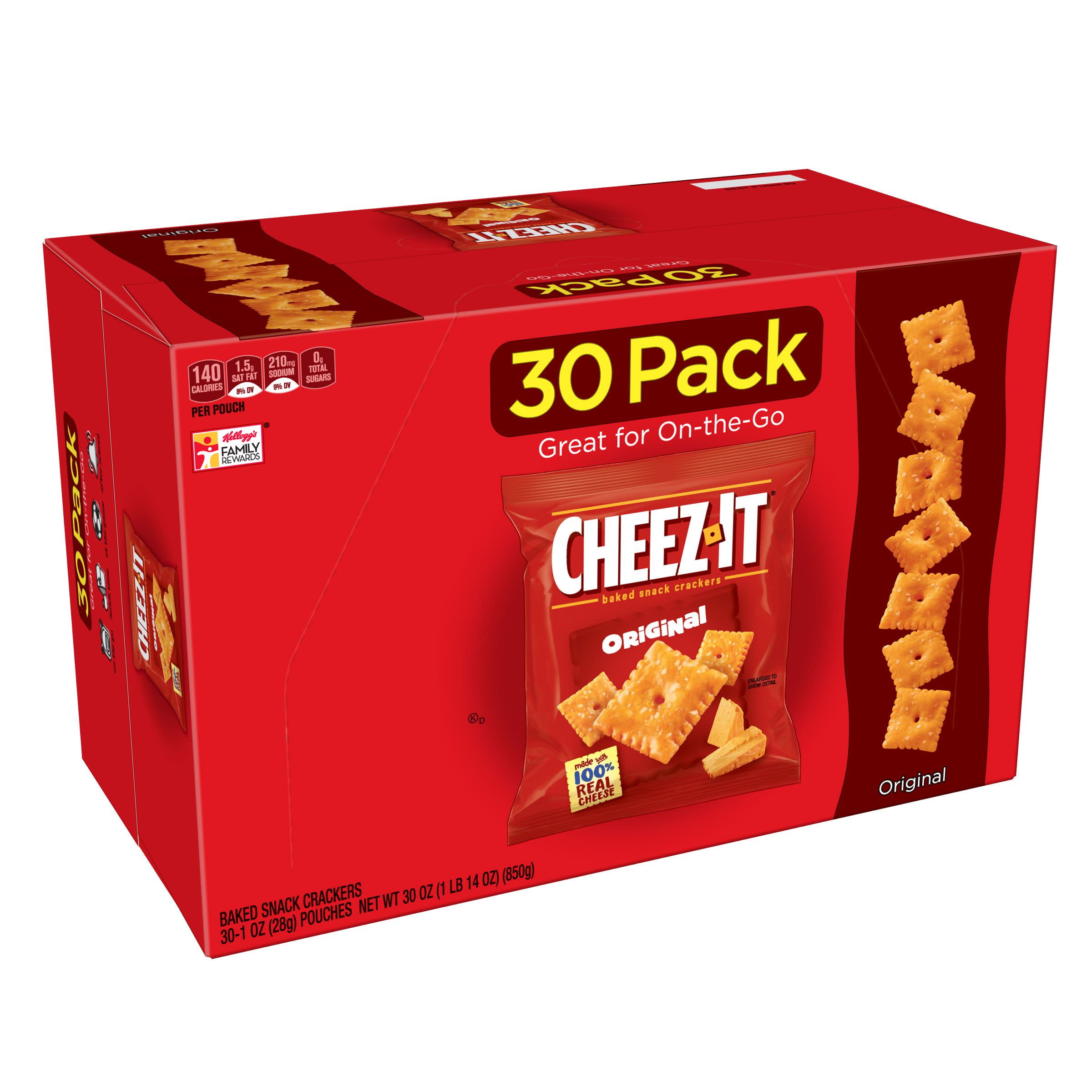 CheezIt Baked Original Snack Crackers 1 oz 30 ct