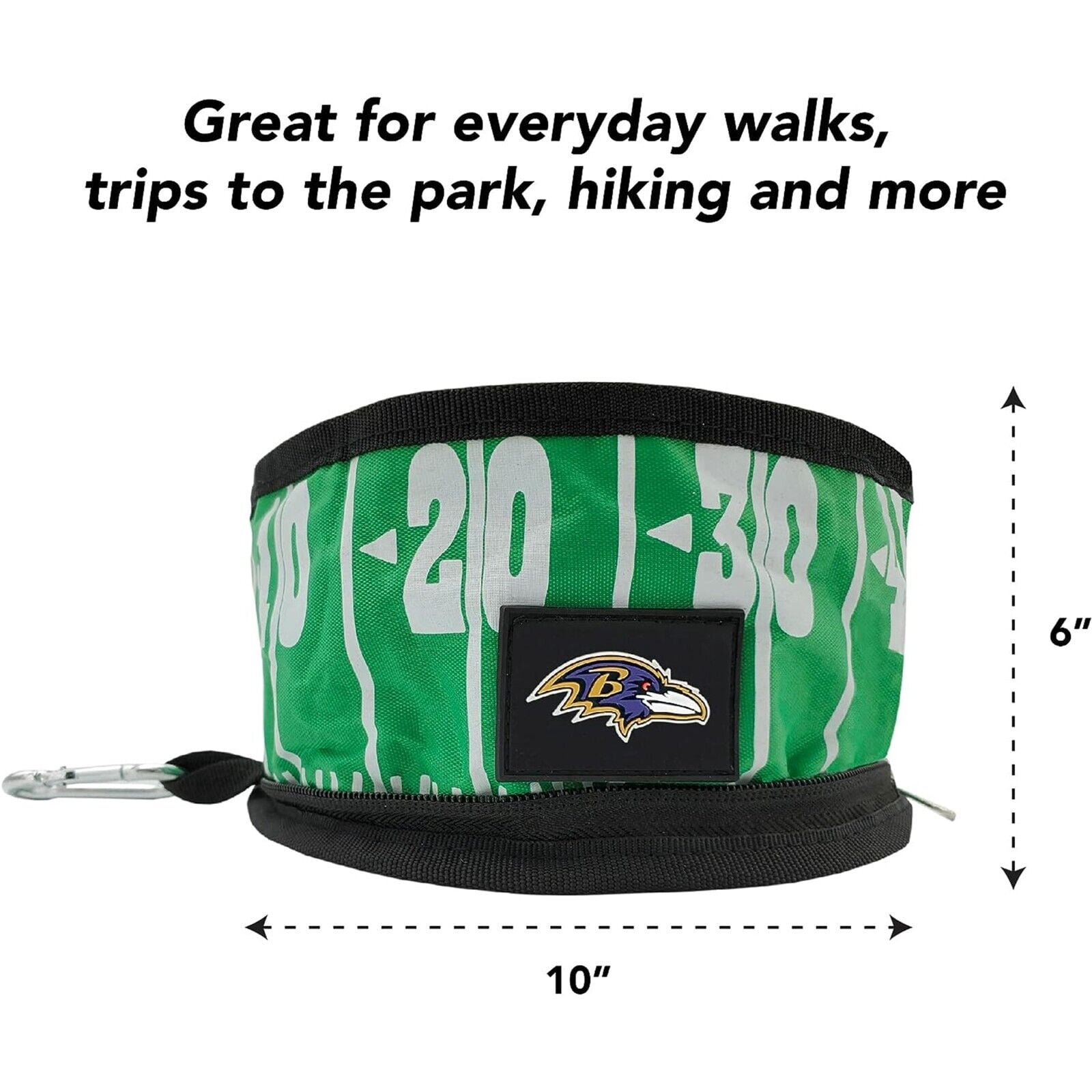 Pets First NFL Baltimore Ravens Collapsible Dog Travel Bowl, Food and Water Bowl for Dogs, Best Portable & Lightweight Leak-Proof Dog Bowl for Travel