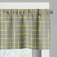 thumbnail image 5 of Ambesonne Geometric Valance & Curtain, Contemporary Grid Print, 55"x30", Mustard and Purpleblue, 5 of 7