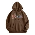 thumbnail image 3 of SIYUDAN Womens Sweatshirt Hoodies Jesus Loves You Print Hooded Sweatshirts Letter Print Christian Sweatshirt Oversized Pullover Hoodies For Women Womens Fall Fashion Comfy Clothes, 3 of 3