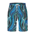 thumbnail image 4 of KIHOUT Men's Tribal Print Quick-Dry Swim Trunks - 95% Polyester 5% Spandex, Drawstring Elastic Waist, Side Pockets for Beach, Summer and Casual Wear, 4 of 5