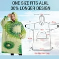thumbnail image 4 of Oversized Wearable Blanket Hoodie,Green Tie Dye Pattern Sherpa Blanket Hoodie with Super Pockets,Super Warm Fuzzy Pullover for Women & Men, 4 of 6