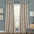 thumbnail image 6 of Lush Decor Insulated Knotted Tap Blackout 63" x 52" Solid Navy 100% Polyester Knotted Tab Top Pair Window Panel, 6 of 11