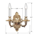 thumbnail image 4 of Crystorama Lighting - Wall Mount - Arlington - Two Light Wall Sconce In Classic, 4 of 9