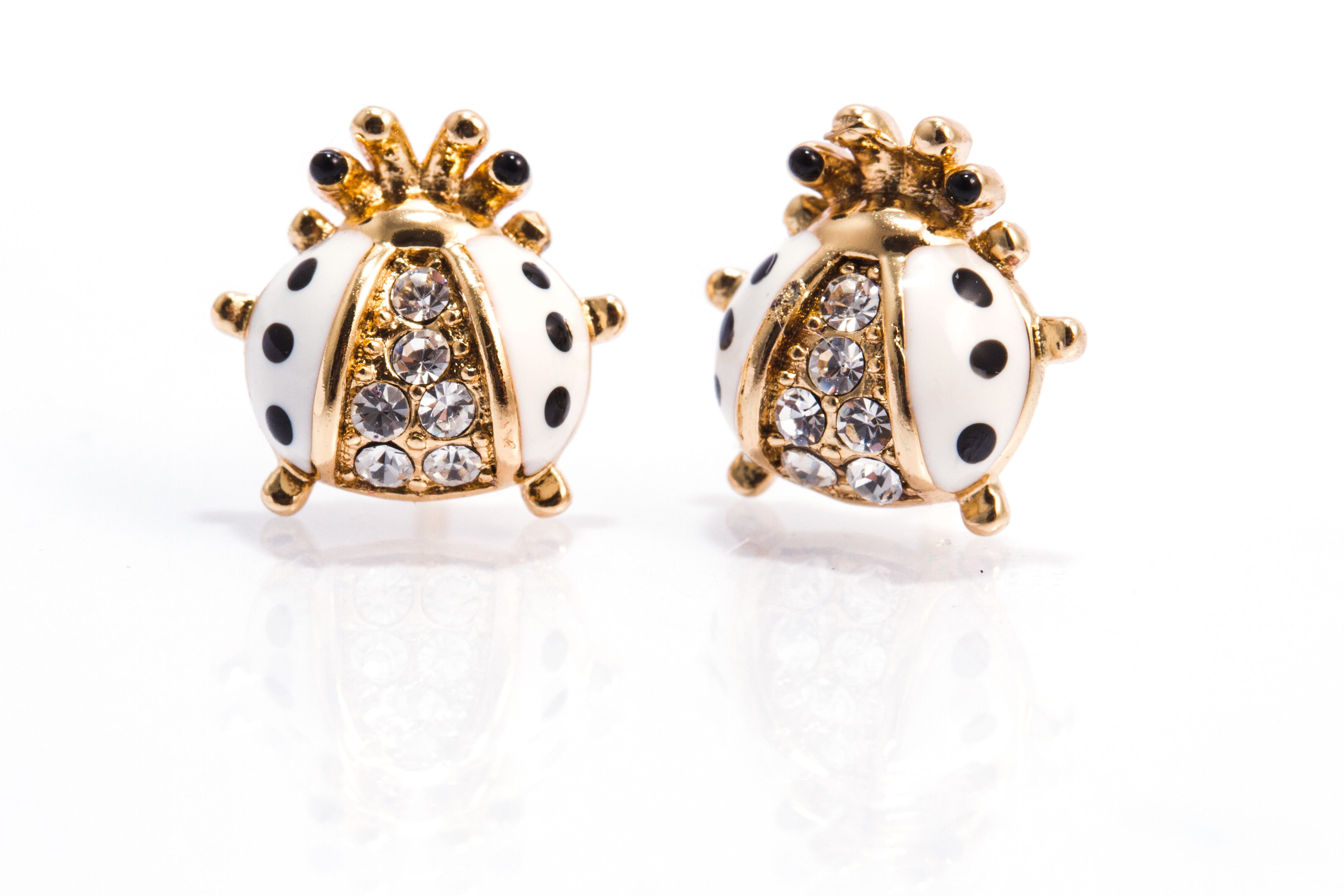 2 FOR $49.99 14k Gold  Earrings Lady Bug Very Unique & Beautiful 40-28 ON SALE! 